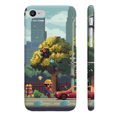 Retro 8-bit Pixel Art iPhone 7 Plus Slim Glossy Phone Case