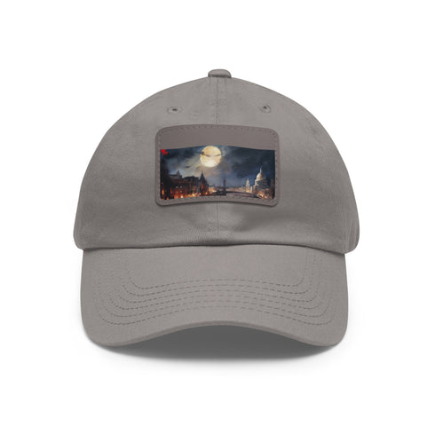 London Night baseball cap with white patch in rectangle shape.