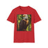 Eagle painting on charcoal tee, cotton crew neck, regular fit.