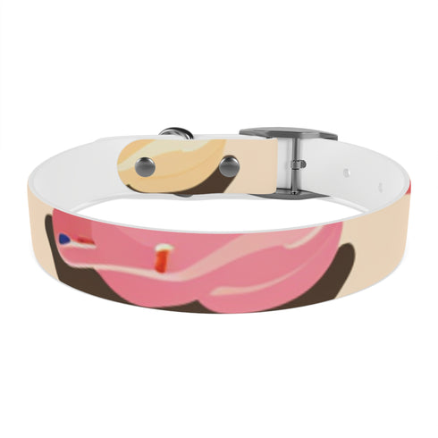 Chic abstract black onyx dog collar with art deco design.