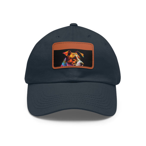 Jack Russell Puppy Love Baseball Cap in White with Light Brown patch