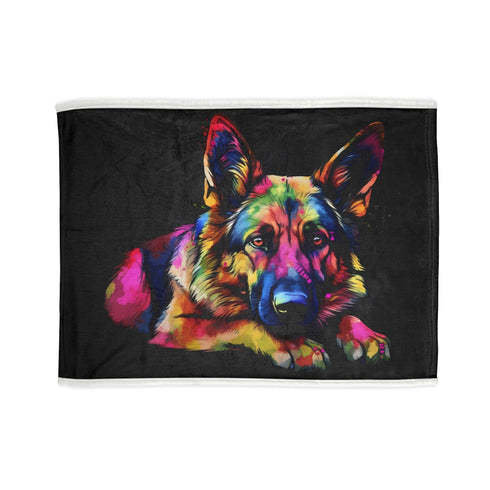 German Shepherd Guardian Blanket: loyal dog sublimated pattern cozy blanket