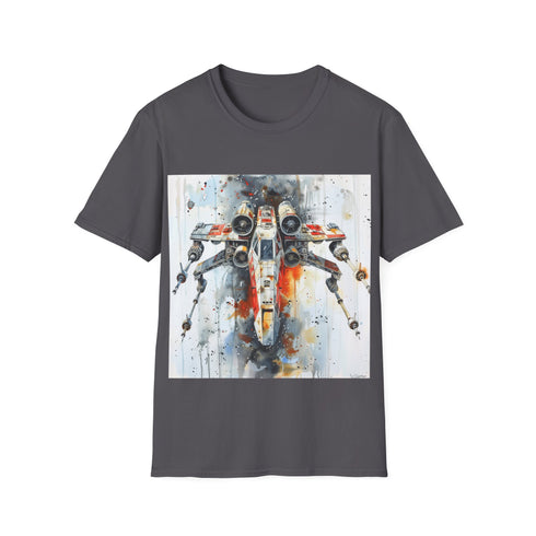 Galactic X Wing Adventure Tee in Charcoal, size S, cotton t-shirt.