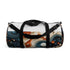 Ameba textured circle duffel featuring unique pattern for chic travel.