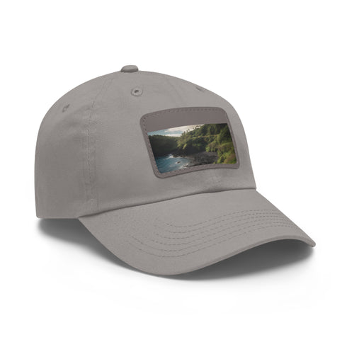 Maui Breeze White Baseball Cap with Light Brown Palm Tree Patch