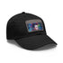 Vibrant watercolor baseball cap with neon Elon Musk design on white.
