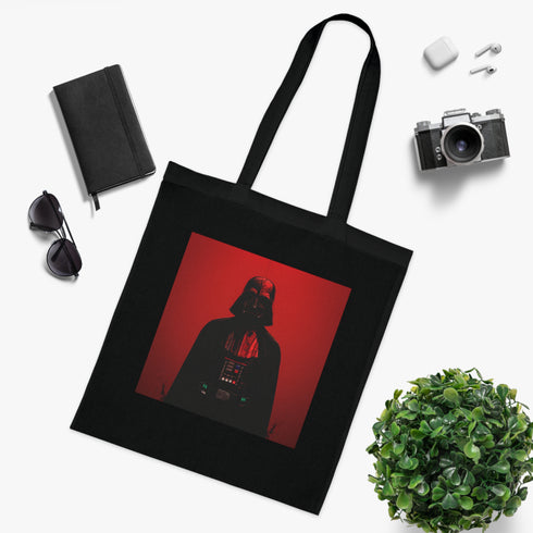 Dark Lord Tote Bag in Black Cotton with Darth Vader Helmet