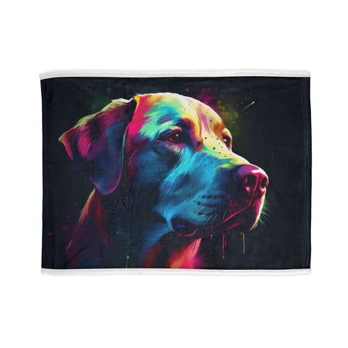 Labrador-themed cozy blanket with playful design for dog lovers.