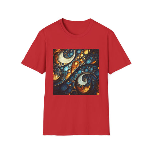 Charcoal cotton T-shirt featuring fractal pattern for summer regular fit wear