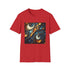 Charcoal cotton T-shirt featuring fractal pattern for summer regular fit wear