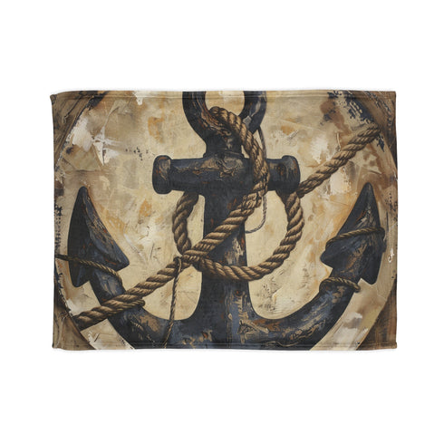 Coastal anchor-themed blanket for indoor relaxation, 30'' x 40''.