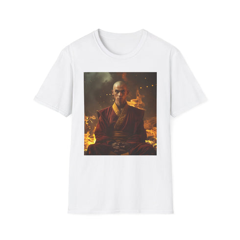 Charcoal crew neck t-shirt with vibrant Avatar-themed design on soft cotton fabric