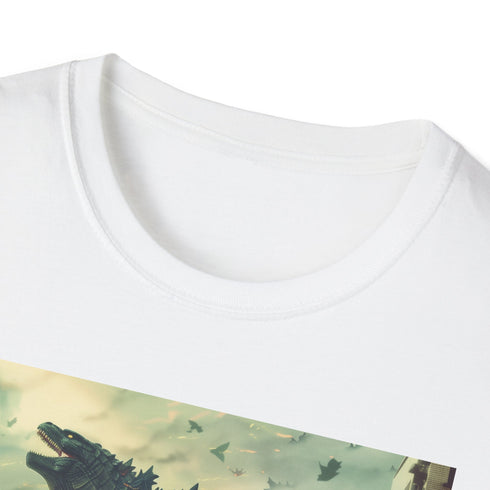 Nuclear Dawn Godzilla T-shirt in Charcoal, Small, Regular Fit Cotton.