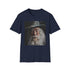 Charcoal cotton crew neck t-shirt featuring Albus Dumbledore portrait design