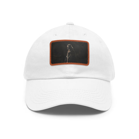 Dark Side Commander Cap in White with Light Brown Patch, Unisex Vegan Hat