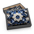 Blue porcelain texture puzzle with mesmerizing repeating pattern, 10" x 8".
