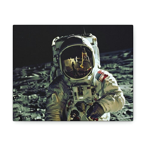 Moon canvas art print capturing first man on the Moon.