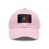 George Michael neon dreams watercolor rectangle cap in white with brown patch.