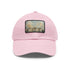 Watercolor Buckingham Palace cotton cap with light brown rectangle patch.