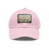 Buckingham Palace watercolor cap in white with light brown patch.