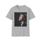Watercolor charcoal T-shirt with Ziggy Stardust design in cotton crew neck