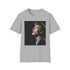 Watercolor charcoal T-shirt with Ziggy Stardust design in cotton crew neck