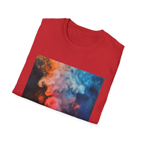 Abstract smoke art T-shirt, charcoal, soft cotton, mesmerizing swirls, regular fit.