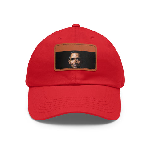 Stylish white hat with Barack Obama logo, rectangle patch.