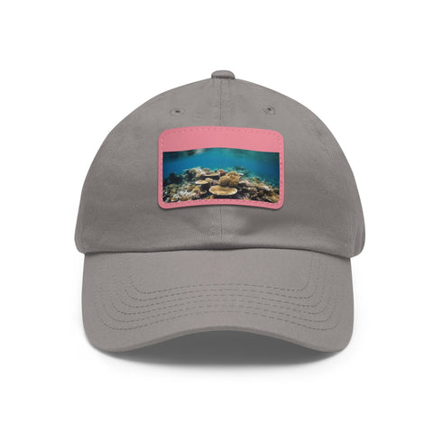 Great Barrier Reef Adventure Baseball Cap in White with Coral Pattern