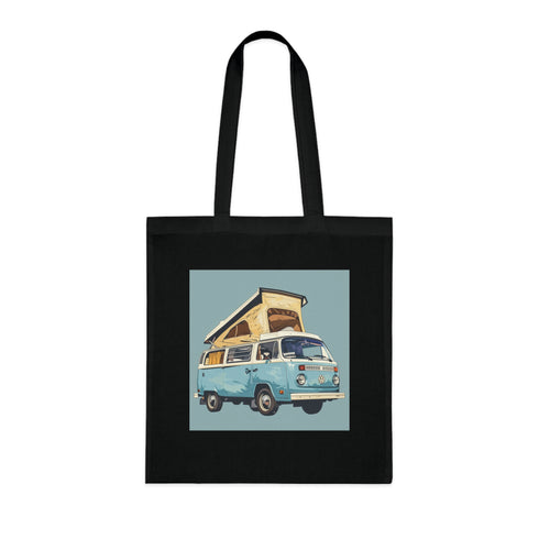 Bluebird Camper Tote Bag in Black Cotton for Accessories.
