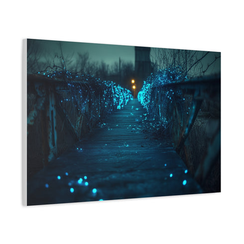 Bioluminescent Vines on a Ghost Bridge — Canvas Wall Art — Product Detail View 6