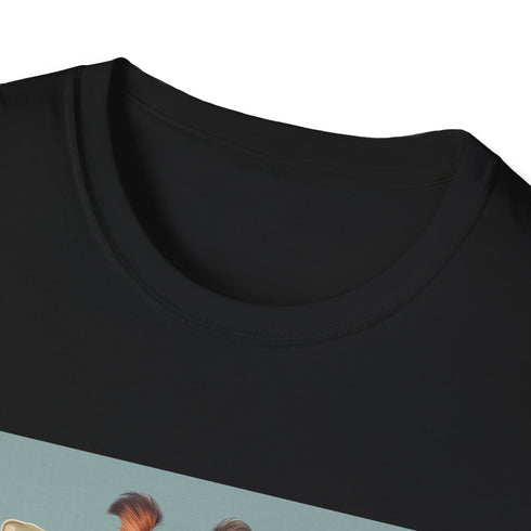 Hipster giraffe tee in charcoal, sizes S, DTG print.