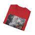 Abstract smoke art charcoal t-shirt, unisex, regular fit, DTG printed.