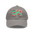Watermelon Hawaiian print baseball cap with light brown patch.