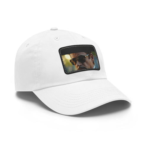 Iron Man Shades Snapback Cap in White with Light Brown Patch