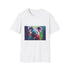 Charcoal cotton crew neck t-shirt featuring serene watercolor koala design