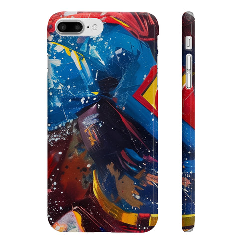 Empowering superhero-inspired glossy phone case for iPhone 7/8 Plus.