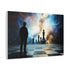 Chess Game Between Gods and Stars Stretched Canvas Wall Art