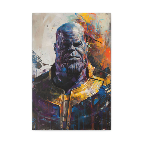 Bold canvas print of Thanos, the Mad Titan, in dramatic pose.