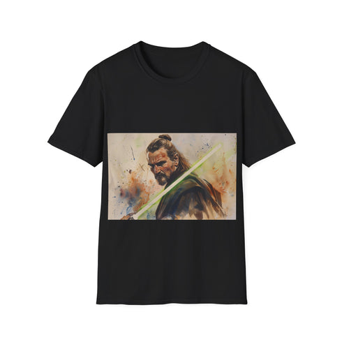 Legendary Jedi QuiGon Jinn Shirt in Charcoal, size S, perfect for Star Wars fans.