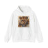 Wild cheetah print hoodie in navy for men and women.