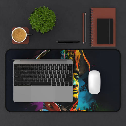 Napoleon watercolor neon desk mat with vibrant artistic design inspiration.