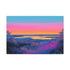 Neon Horizon Splitting Day and Night Stretched Canvas Wall Art