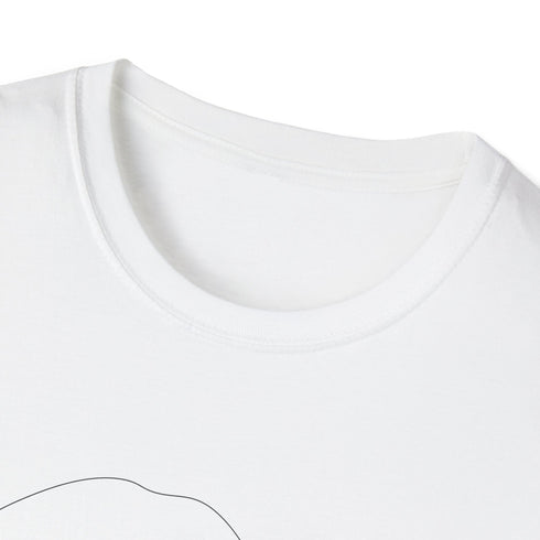 Minimalist charcoal face art t-shirt for men and women. Trendy summer pick.