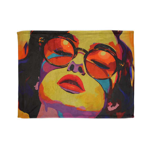 Colorful pop art blanket for vibrant home decor.