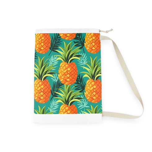 Tropical Pineapple Print Laundry Bag