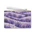 Lavender Fields floral clutch, elegant vegan accessory, made in the USA