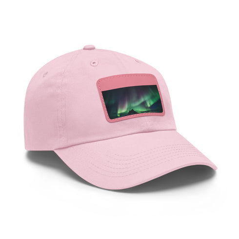 Northern Lights Glow Baseball Cap in White with Light Brown Patch