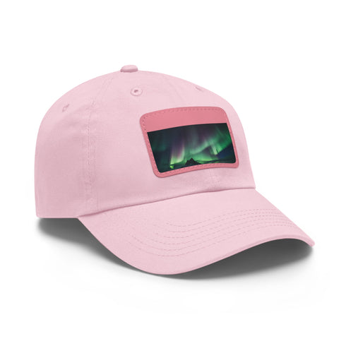 Northern Lights Glow Baseball Cap in White with Light Brown Patch