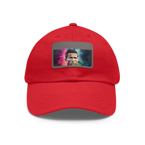 Neon Watercolor Ronaldo Cap in White with Light Brown Patch.